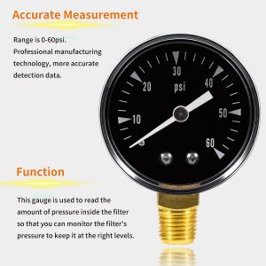 Manometre Pression Remplacement Compatible Zodiac Jandy Series CS CS100 CS150 CS200 CS250 et CJ CJ200 CJ250 Filtre Cartouche - Neuf