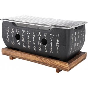 Ulteronixshop-Grill de Barbecue de Japonais, Po&ecirc;le &agrave; Charbon Portable, en Alliage D'aluminium Hibachi, Po&ecirc;le &agrave; Charbon de Bois Yakitori, Base de Grill &agrave; Chauffage Rapide avec (M) - Neuf