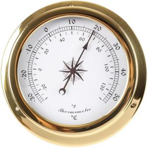 SUBZONAL-Barom&egrave;tre analogique pour la Maison, manom&egrave;tre barom&eacute;trique avec thermom&egrave;tre, hygrom&egrave;tre et Horloge, Instrument de Station m&eacute;t&eacute;o de 145 mm - Neuf