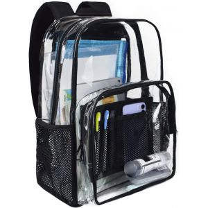 SHIBA-Sac à dos transparent en PVC transparent imperméable et résistant pour l'école, le collège, le sport, le travail[601] - Neuf