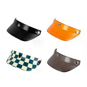 Visière de casque Peak 3 Snap Visor Sunshield Peak pour casques avec 3 boutons Casques 3/4 Pièces de casques rétro Facile à installer - Neuf