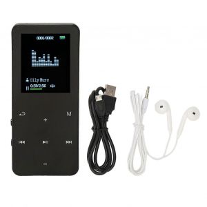Lecteur MP3 8G Bluetooth 4.2 1,8 pouces R&eacute;duction du bruit Lecteur MP4 portable sans perte avec dictionnaire de traduction Noir - Neuf