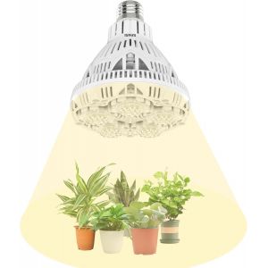 Loc-Ampoule Horticole Led E27 24W Pour Plantes D'Intérieur,Lampe De Culture Plante À Spectre Complet Pour Germination Croissance Floraison Fruit(Ppf 40 ¿mol/S,Couvrage Vég 2X3 Sq Ft) - Neuf