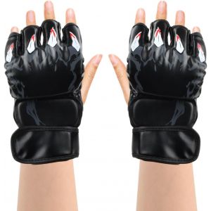 Gants De Boxe Homme Femme Enfant, Gants Mma Sparring Avec 3cm Rembourrage Longues Sangles De Poignet, Mitaines De Combat Noir, Gants D'entra&icirc;nement De Sports Professionnels, Gants De Karat&eacute; Taekwondo - Neuf