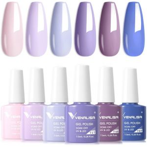 Kalanka-Venalisa Vernis ¿¿ Ongles Gel Semi Permanent 6 Couleur Lot De Vernis Gel Semi-Permanent Rose Violet Bleu Naturel Gel Nail Polish Uv/Led - Neuf