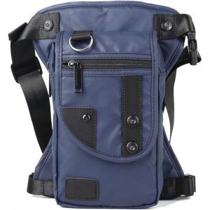 Sac banane Oxford Drop Leg - Bleu pour homme et femme - Sac banane moto - Neuf