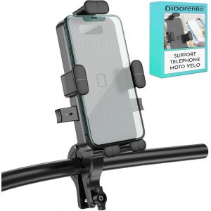 KAL-Support Telephone Moto Avec Serrage En 5 Points Fixation Au Guidon Stabilite Maximale Compatible Avec Tous Les Smartphones Rotation A 360 Anti-Vibration - Neuf