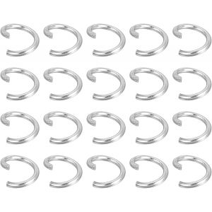 Eryi-200pcs Anneaux Brisés Ouverts, 5mm Anneaux En Acier Inoxydable, Anneaux Divisés En Forme De Cercle Pour La Fabrication De Bijoux, Réparation De Colliers, Argenté - Neuf