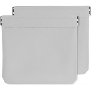 2Pcs Porte-Change Pour Femmes, Pochette Organisatrice En Cuir, Mini Sac De Rangement Portable Pour Maquillage, Gris (5""X5"") - Neuf