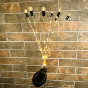 Guirlande Lumineuse Solaire &Agrave; Effet Lucioles Pour Jardin Ext&eacute;rieur, Ampoules &Eacute;tanches &Agrave; Effet Scintillant, 2 Modes, Hauteur 73 Cm - Neuf