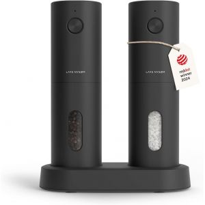Moulin &eacute;lectrique sel et poivre | Automatique avec broyeur c&eacute;ramique r&eacute;glable | Moulin &agrave; &eacute;pices rechargeable USB (Carbon Black) - Neuf