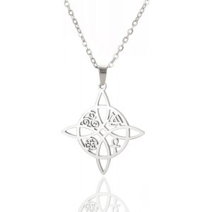 Asas-Collier De N?Ud De Sorcière Pour Les Femmes Filles N?Ud Celtique Irlandais Pentagramme Trinité Ankh Croix Triquetra N?Ud Trinité Collier Viking Amulette Païen Amulette Wiccan Bijoux Cadeau - Neuf