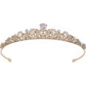Kal-Couronne De Princesse Couronne De Mariage Tiare Mariage Femme Diadème De Princesse En Stras Mariage Diadème Couronne Tiara Cristal Couronne Pour Mariage, Demoiselle D'honneur, Bal De Finissants(O - Neuf