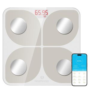 Balance Pèse Personne, Balance Connectée Bluetooth Impédancemètre Pese Personnes Haute Précision Avec 13 Mesures Corporelles App Pour Android & Ios, Capacité 180Kg/400Lb, 28X28Cm - Neuf