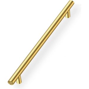 YUJTG-Lot de 10 Poignee de Meuble Cuisine Doree,Poignée Meuble Poignée de Tiroir Entraxe 192mm Poignée de Porte Dorée Poignée Placard Cuisine Poignee Meuble Dorée en Acier Inoxydable Poignée Dorée - Neuf