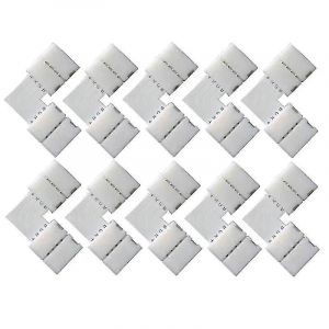 10Pcs 10mm 4 broches en forme de L LED- Connecteur d'angle de bande RGB- 90 degrés pour 5050 - Neuf