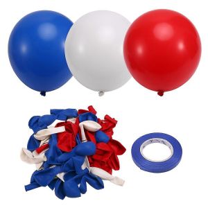 Ballons rouges,blancs et bleus,67 pièces de ballons rouges,blancs et bleu royal - Neuf
