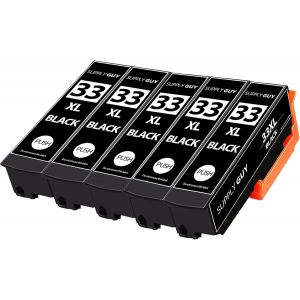 5 Cartouches d'encre Compatible avec Epson 33XL Noir pour Expression Premium XP530 XP540 XP630 XP635 XP640 XP645 XP830 XP900 - Neuf