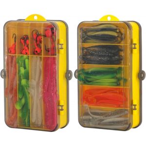 Kwex-Leurres De Pêche Kit Avec Boîte À Outils Portable, Appât Flottante Set Appât De Pêche Hameçons Basse Accessoires Avec Spinnerbaits, Plastique Vers, Minnow, Crochets De Pêche - Fishing Lure - Neuf