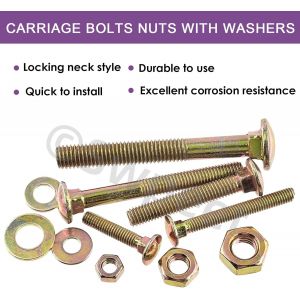 Lot De 60 Boulons De Carrosserie Color&eacute;s 5 Tailles M6 &times; 30 M6 &times; 50 M8 &times; 50 M8 &times; 70 M10 &times; 80 Color&eacute;s Plaqu&eacute;s Zinc Vis &Eacute;crous Rondelles Assortiment Kit De Vis Vis &Agrave; T&ecirc;te Ronde Col Carr&eacute;,Boulons - Neuf