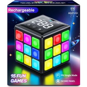 Cube de Jeu Rechargeable,15-en-1 Jeux de Cerveau & M&eacute;moire & Rapidit&eacute; pour Enfants,Cadeaux Anniversaire No&euml;l pour Gar&ccedil;ons et Filles &Acirc;g&eacute;s 6-12 Ans,Version Fran&ccedil;aise&iquest;Noir&iquest; - Neuf