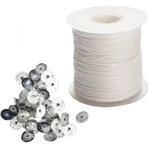 1 Rouleau Mèche Et Onglets Bougie Faisant Du Matériel Pré-Ciré 61 Mètres Avec 300 Pcs Pour Bricolage Sac Shopping - Tote Bag - Neuf