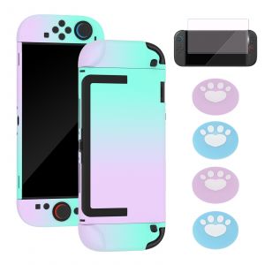 Coque pour Switch 2 2025 - avec Protection d&rsquo;&Eacute;cran et Capuchon Joystick - &Eacute;tui de Protection pour Switch 2 - Violet+Bleu - Neuf