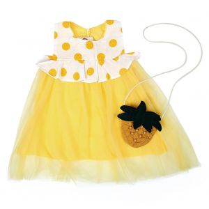 Jolie Robe D'ete Une Piece Sans Manches A Col Rond Pour Bebe Fille Avec Sac (100) - Neuf