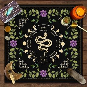 Eryi-Nappe Pour Cartes De Tarot 49 X 49 Cm - Cartes De Tarot - Accessoires De Sorcellerie - Nappe Carrée - Nappe Céleste - Nappe Céleste - Cartes De Tarot - Serviettes De Table - Accessoires De - Neuf