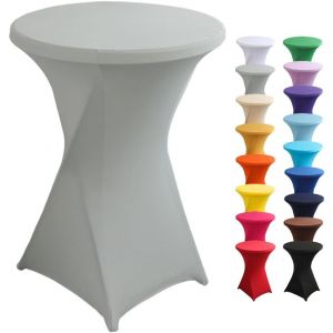 Eryi-Housse De Table Haute Cocktail, Spandex Extensible Housse Pour Table Haute Ronde Pour, Mariage, Anniversaire, Fête, Événement, Banquet, Décoration De La Maison (Gris Clair,60x110cm) - Neuf