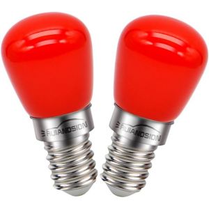 Kal-Ampoule Led E14 220v Ampoules De Réfrigérateur Remplacement Pour L'appareil Réfrigérateur Cooker Hood, Rouge (Pack De 2) - Neuf