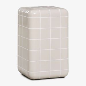 Table de chevet carr&eacute;e Eleonor, 30x30 cm, en ciment et fibre de verre - Neuf