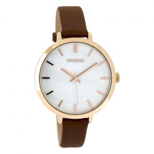 Montre-Bracelet Décontractée En Cuir Scintillant Pour Femme (Oozoo ) - Marron Uoc8358a - Neuf