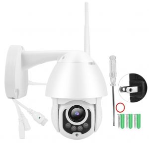 Camera de securite dome exterieure etanche PTZ 2,5 pouces, Wi-Fi 1080p HD, 4 lumieres infrarouges (prise americaine) - Neuf