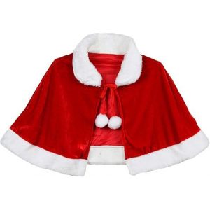 (Enfant, 45 Cm) Costume De Noël Mini Cape Châle En Velours Rouge Costume De Père Noël Pour Femme - Neuf