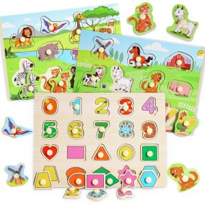 KASFL-3 Pièces Puzzle Enfant 2 3 4 Ans-Jouet Enfant 2 3 Ans-Puzzle Bois-Montessori 1 An-Jouet En Bois Fille Garcon - Neuf