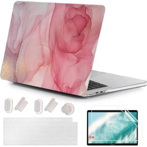 4 En 1 Ultra-Mince Coque Pour Macbook Air 13.6 Pouces M4 M3 M2 2022 2024 2025 Modèle A3240 A3113 A2681, Étui De Rigide Plastique & Protège Clavier Pour Macbook Air 13 M4, Marbre Créatif 32 - Neuf