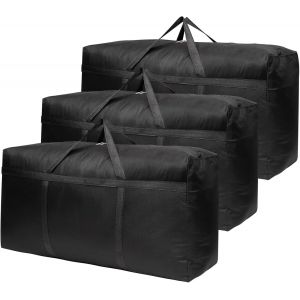 3Pcs 98L Grand Sac De Rangement - Sac Demenagement Imperm&eacute;able En Tissu Oxford 600D - Housse Rangement Couette Avec Fermeture &Eacute;clair - Sac Voyage Grande Taille Pliable (85.5 * 26 * 44Cm) - Neuf