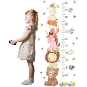 Toise Pour Enfants,Autocollant Mural Autocollant Animaux De La For&ecirc;t,Autocollant Mural Toise Pour Enfants,D&eacute;coration De Chambre D'enfant Pour Gar&ccedil;ons Et Filles,Mesure 50-150 Cm - Neuf