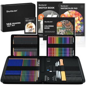 Nouvelhorizonstore-Kit Dessin Professionnel 103pcs, Inclus Crayon Dessin, Croquis, Crayon Graphite, Fusain, Crayon Aquarelle, Carnet, Art Supplies Pour Artistes D&iquest;&iquest;Butants - Neuf