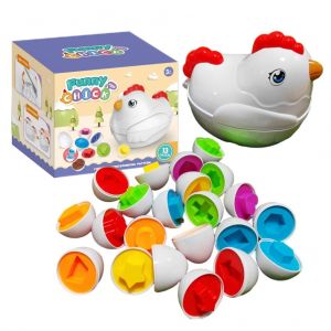 Jouets D'oufs De Poule, Tri De Couleurs Et De Formes, Oufs Assortis, Jouets De Motricite Fine, Jouets Sensoriels, Jouets Educatifs Et Educatifs Pour Enfants, Garcons Et Filles - Neuf