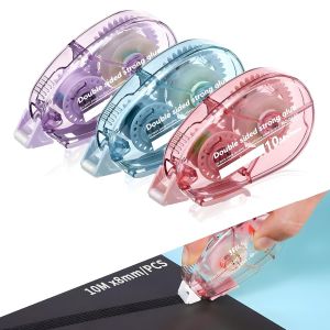 Chenquansarl-3 Rouleaux Roller Colle 10m X 8mm Souris Colle Roller Roller De Colle Double Face Colle Souris Roller Colle Photo Album Pour Scrapbooking, Album Photo, Diy Carte(Rose, Bleu, Violet) - Neuf