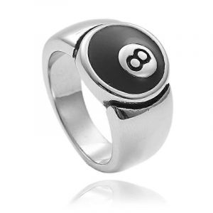 Billard Punk Numéro Noir 8 Boule Anneaux Alliage Métal Ouverture Anneaux Ajustables Mode Hip Hop Rock Pour Femmes Hommes Bijoux Cadeau - Neuf