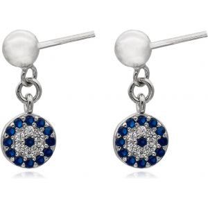 Kal-Boucles D'oreilles 925 Argent Pour Femmes,Nazar Boncuk ?il Bleu Collier Set Bijoux,Style Turc,Cadeaux Élégants Pour Fille Amie - Neuf