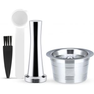 Cmws-Dosettes De Caf&eacute; R&eacute;utilisables Pour Machines Kfee, Capsules De Caf&eacute; Rechargeables En Acier Inoxydable Avec Tamper, Compatibles Avec K Fee, Tchibo Cafissimo Et Machines Caffitaly - Neuf