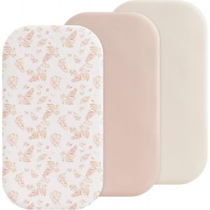 Ulteronixshop-Lot De 3 Draps Housses Cododo 50 X 90cm Microfibre Respirants &Eacute;lastique B&eacute;b&eacute; Pour Poussette Lit D'appoint Lit De B&eacute;b&eacute; (Rose Saumon D&eacute;licat) - Neuf