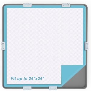 Blazeflux-Support Pour Alese De Chien En Silicone 60x60cm, Bordure Anti-Fuites Avec 6 Pinces, Protection Sol Pour Maison - Neuf