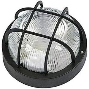 Kal-4203a1 Plafonnier Avec Grille Noire En Polyamide, Noir, 19 X 10 Cm - Neuf