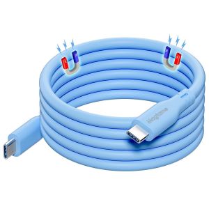 CLOUDDS-Câble Magnétique Usb C Vers Usb C 60 W,Câble De Charge Rapide En Silicone De Type C,Câble De Charge Rapide Sans Enchevêtrement Et Synchronisation De Données De Type C Pour Iphone 16/16 Pro/16 - Neuf