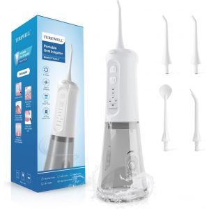 Chenquansarl-Jet Dentaire Hydropulseur Portable 310 Ml Avec 5 Modes, 4 Buses, Rechargeable Hydropulseur Dentaire Étanche Ipx7 Pour La Maison Et Les Voyages, Améliore La Santé Dentaire - Neuf